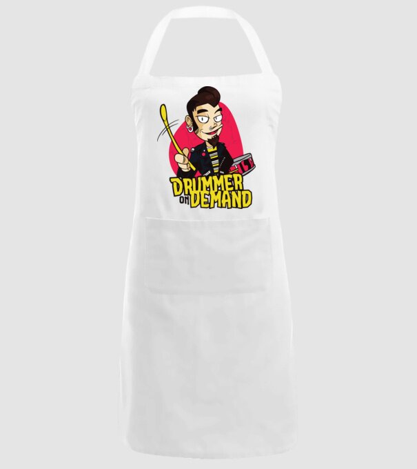 Baterist model alb pe tricou