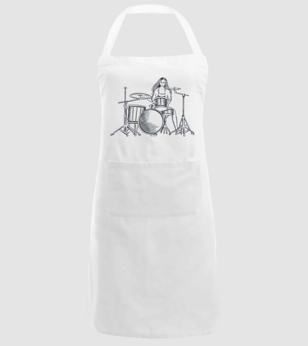 Fată Bateristă model alb pe tricou