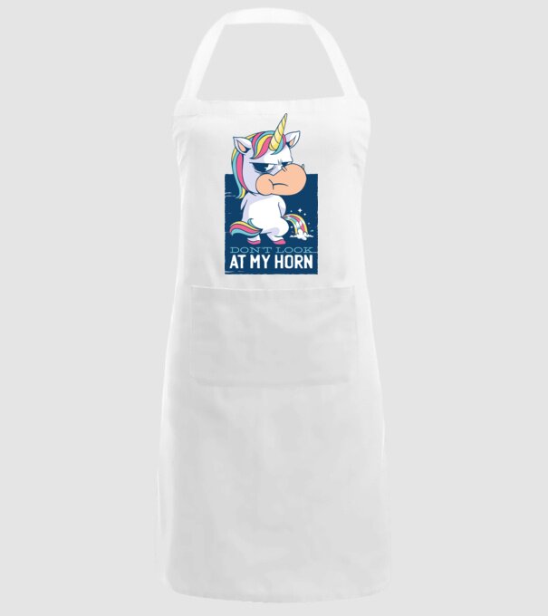 'Don''t look at my horn tricou amuzant unicorn' model alb pe tricou