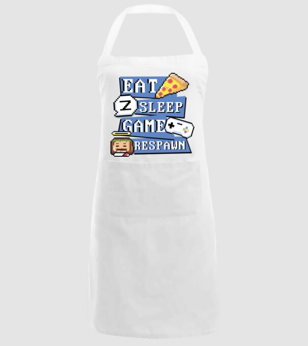 Eat, Sleep, Game respawn model alb pe tricou