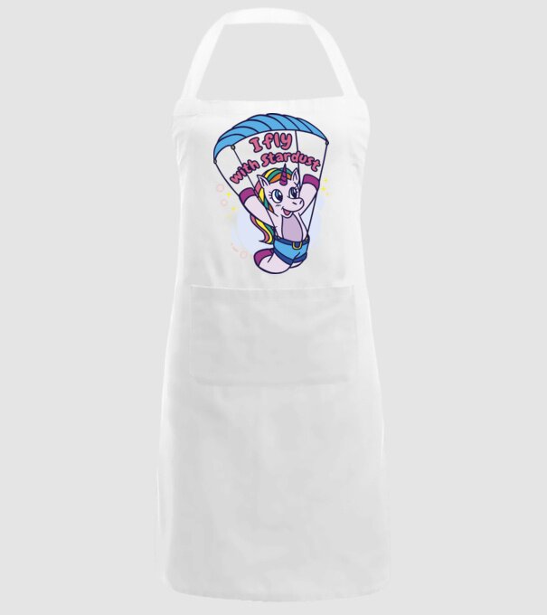 Unicorn parașutist model alb pe tricou