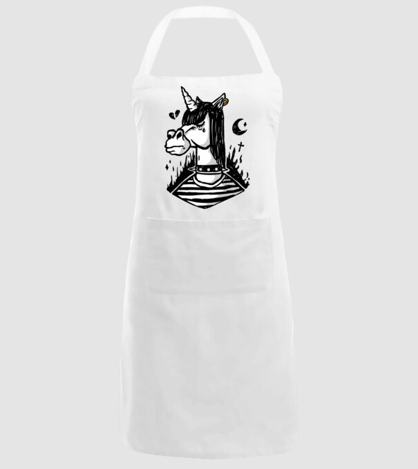 Emo unicorn model alb pe tricou