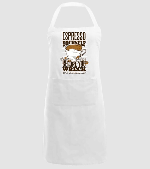 Espresso Yourself cu Cafea model alb pe tricou