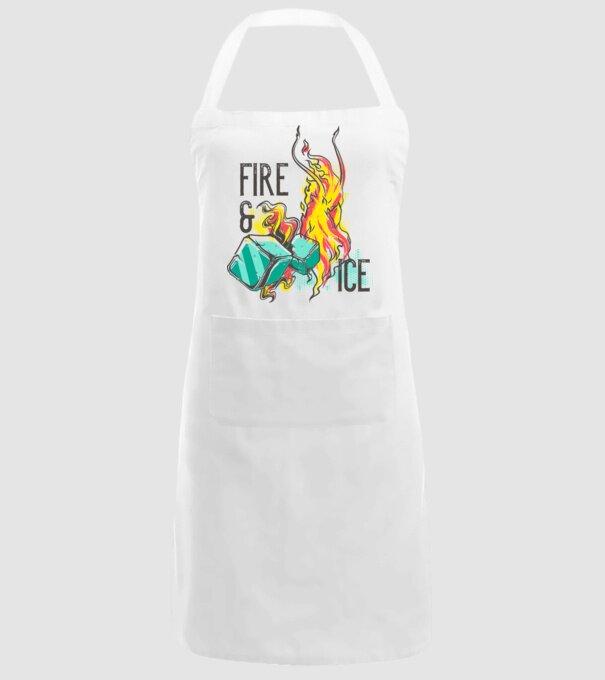 Fire and Ice model alb pe tricou