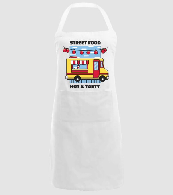 Foodtruck model alb pe tricou