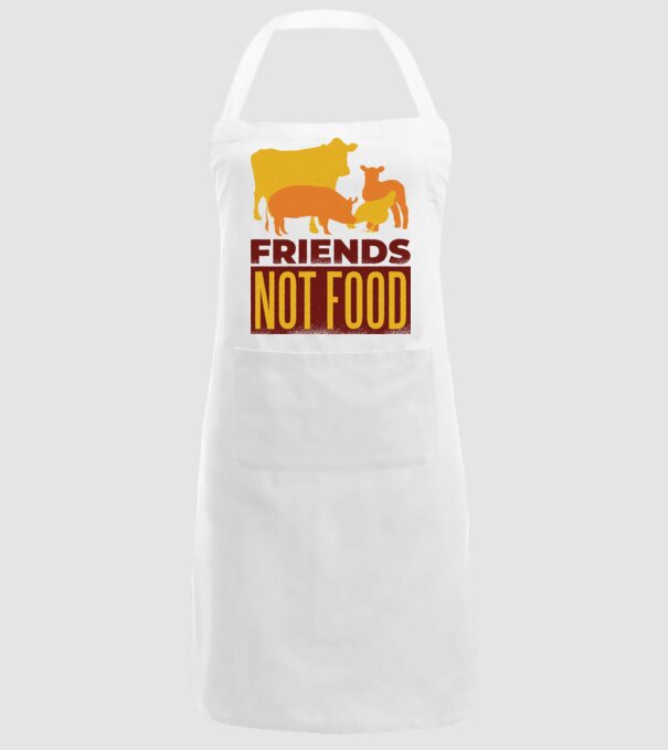 Friends not Food Vegán model alb pe tricou