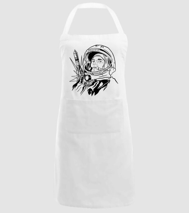 Astronautul Gagarin model alb pe tricou