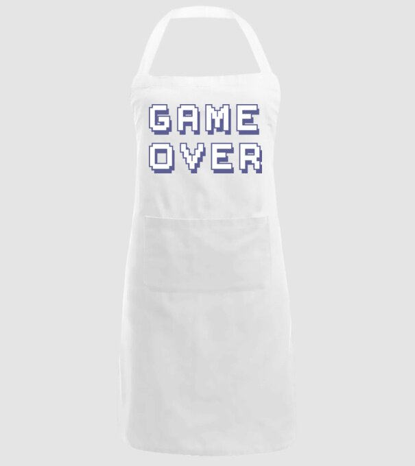 Game Over model alb pe tricou