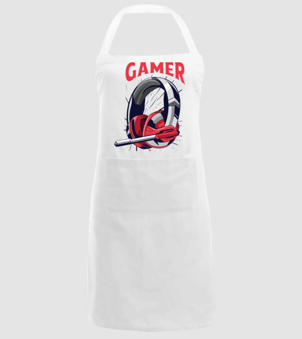 Căști Gamer model alb pe tricou