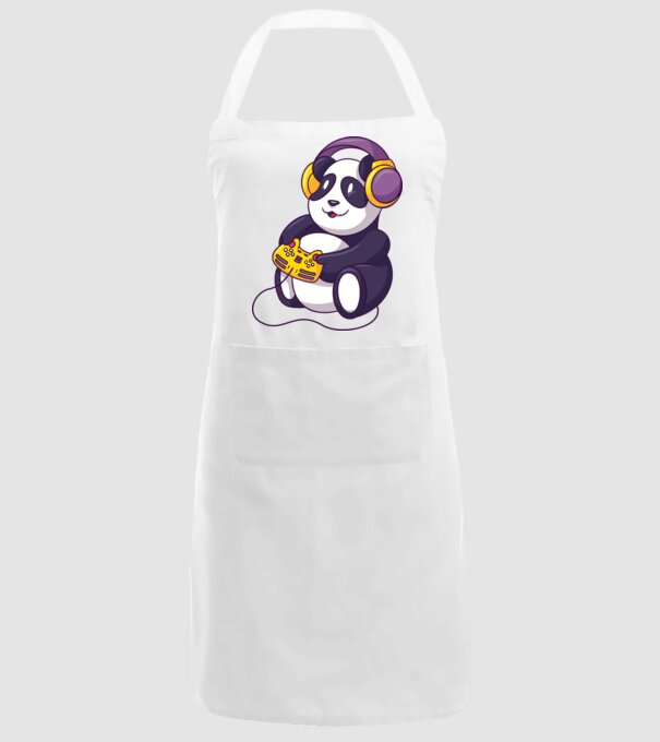Gamer Panda model alb pe tricou