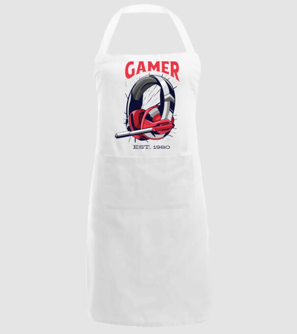 Gamer est. 1980 model alb pe tricou