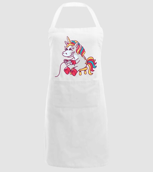 Gamer Unicorn model alb pe tricou