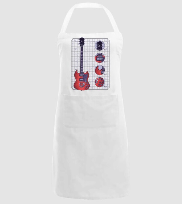 Gibson Chitară desen model alb pe tricou