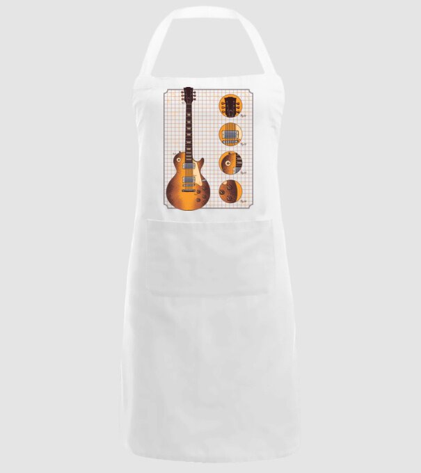 Gibson Chitară desen gold model alb pe tricou