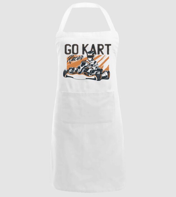 Concurent Go-kart model alb pe tricou