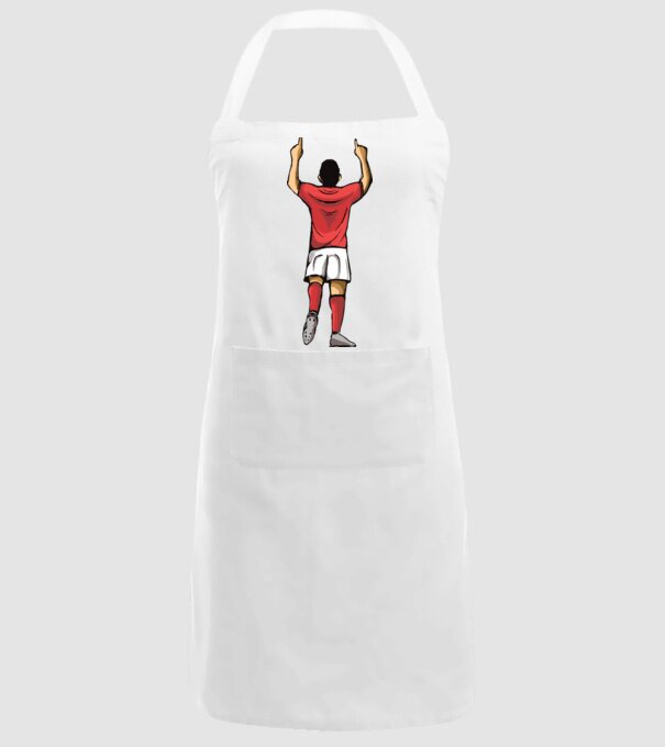 Fotbalist sărbătorind golul model alb pe tricou
