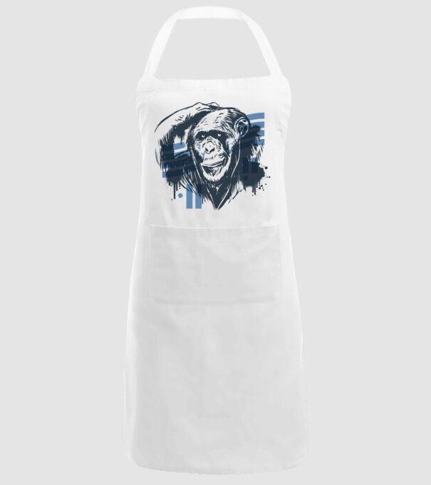 Maimuța gânditoare model alb pe tricou