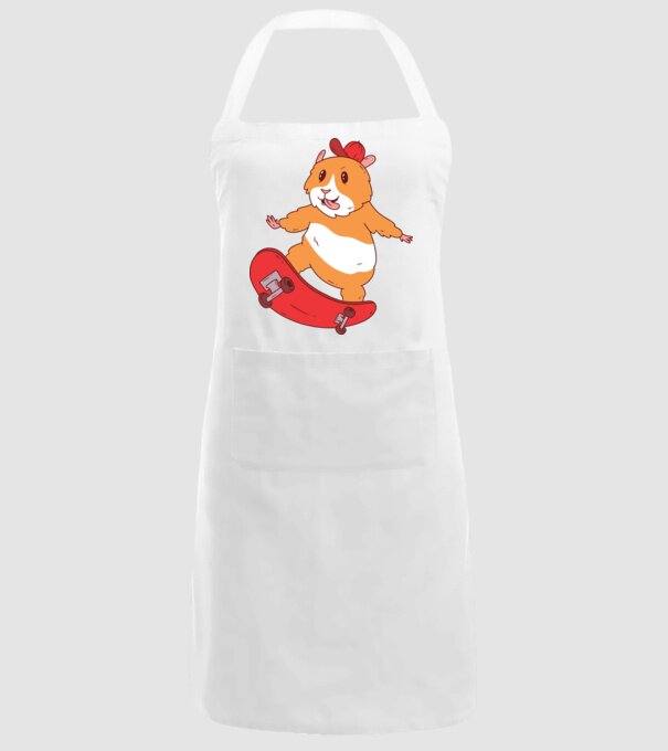 Hamster Skateboarder model alb pe tricou
