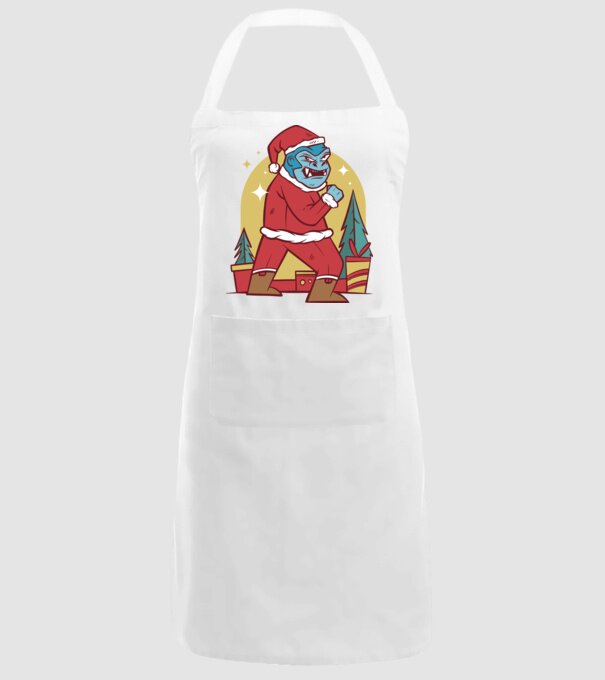 Gorila Santa model alb pe tricou