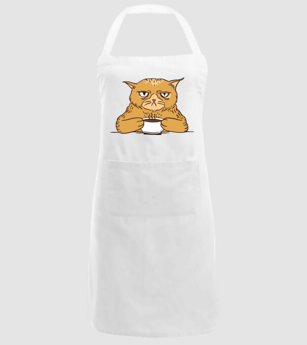 Grumpy Cat - Pisică supărată cu cafea model alb pe tricou