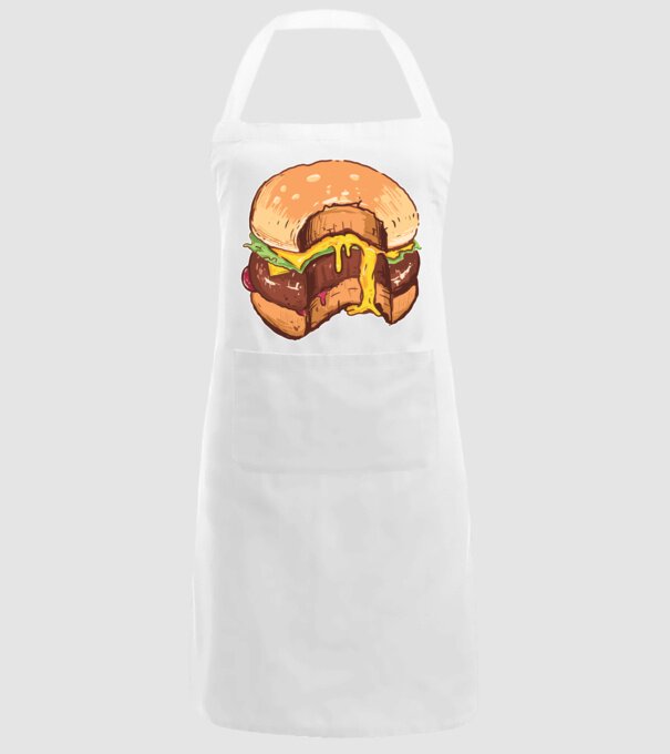 Hamburger model alb pe tricou
