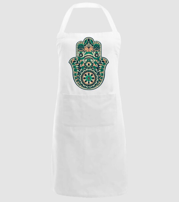 Mână Hamza - Mâna lui Dumnezeu Mandala model alb pe tricou