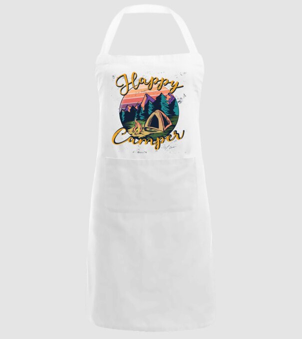 Happy Camper tricou camping model alb pe tricou