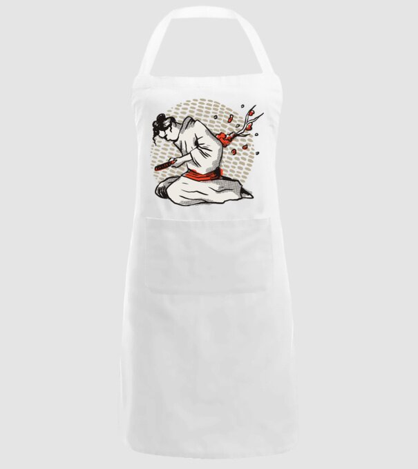 Samurai Harakiri model alb pe tricou
