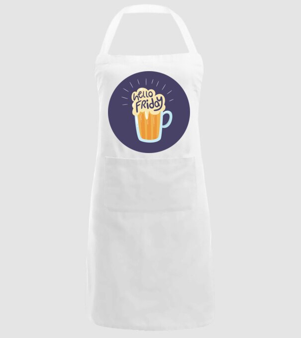 Hello Friday model alb pe tricou