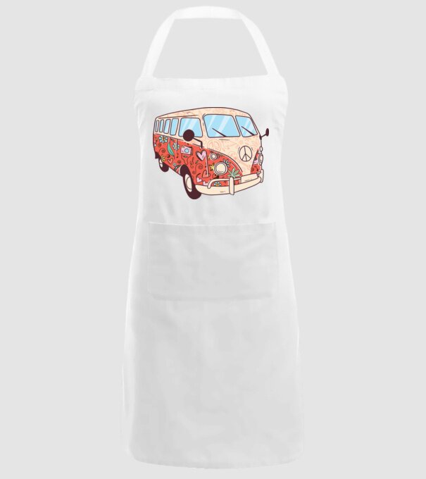 Tricou microbuz hippi retro model alb pe tricou
