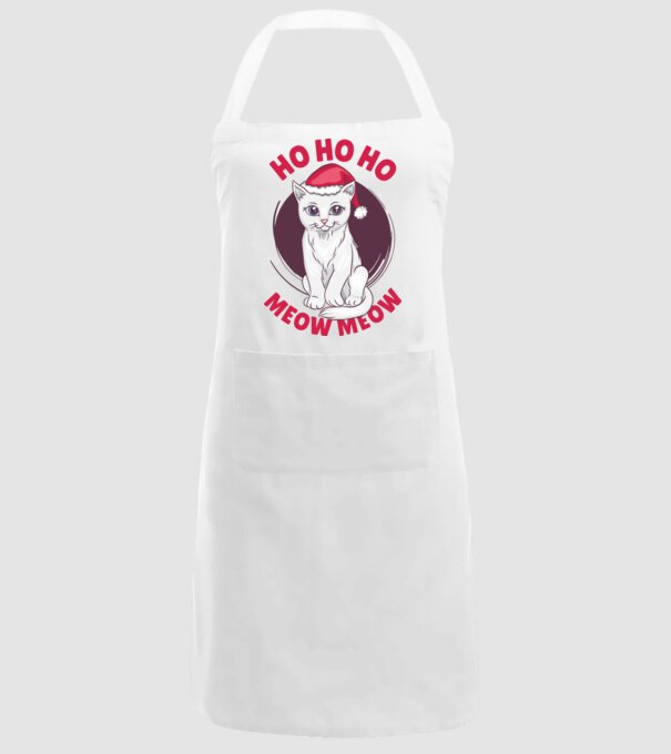 Ho Ho Ho Ho Ho Ho Ho Meow Meow Crăciun cu pisică model alb pe tricou
