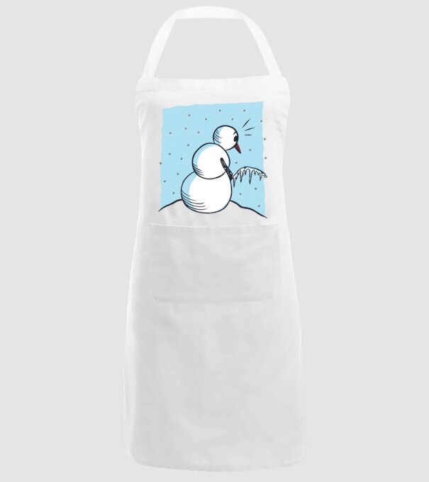 Om de zăpadă face pipi tricou amuzant model alb pe tricou
