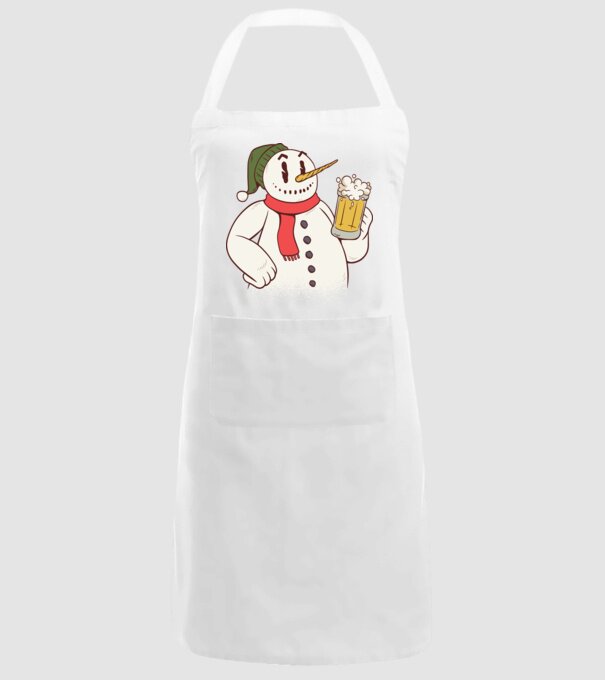 Om de zăpadă cu bere model alb pe tricou