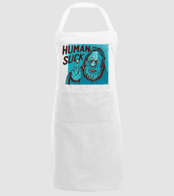 Human Suck - Yeti spune tricou amuzant antisocial model alb pe tricou