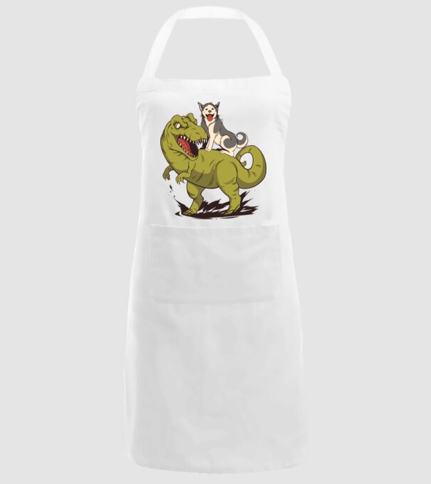 Dinozaur Husky model alb pe tricou
