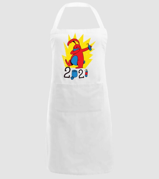 Paște 2021 - Iepuraș cu mască model alb pe tricou