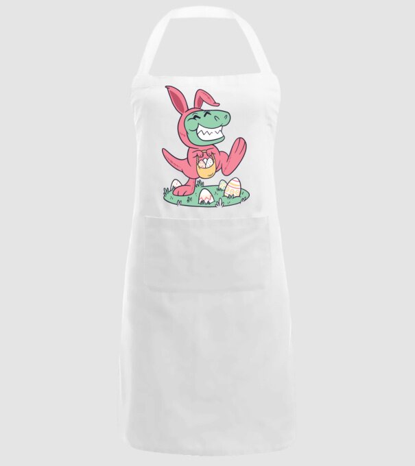 T-rex de Paște model alb pe tricou