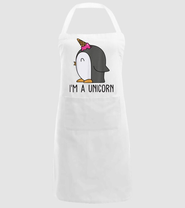 'I''m a unicorn - penguin' model alb pe tricou