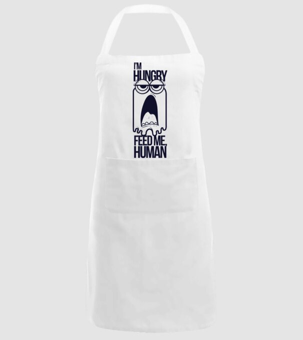 'I''m hungry. Feed me human' model alb pe tricou
