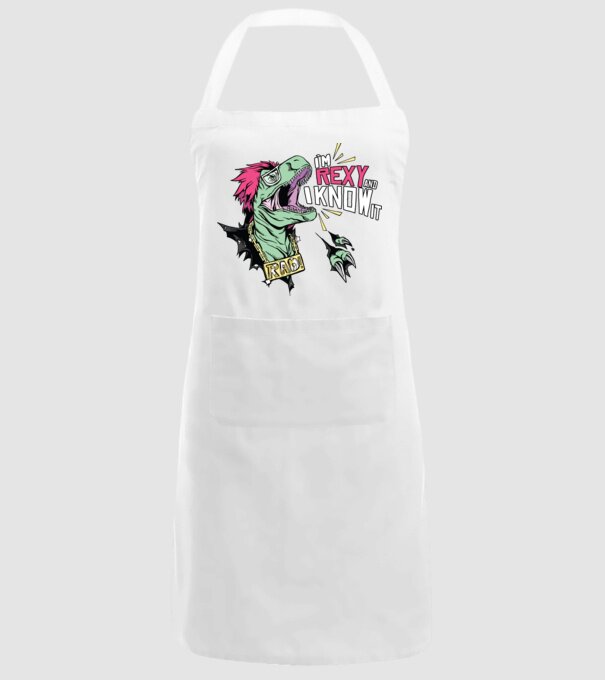 'I''m Rexy and I know it - tricou dinozaur amuzant' model alb pe tricou