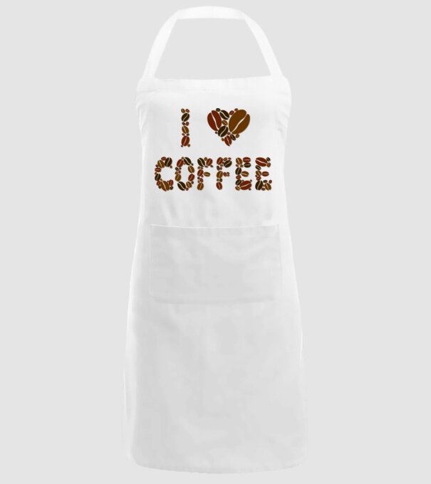 I Love Coffee model alb pe tricou