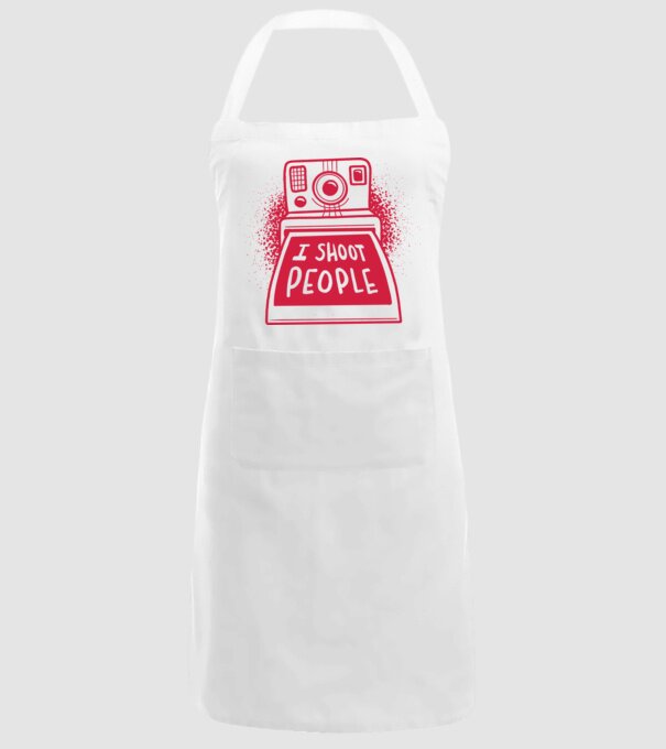 I shoot people - Fotograf model alb pe tricou