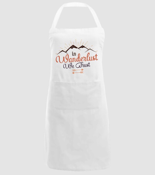 In Wanderlust we trust model alb pe tricou