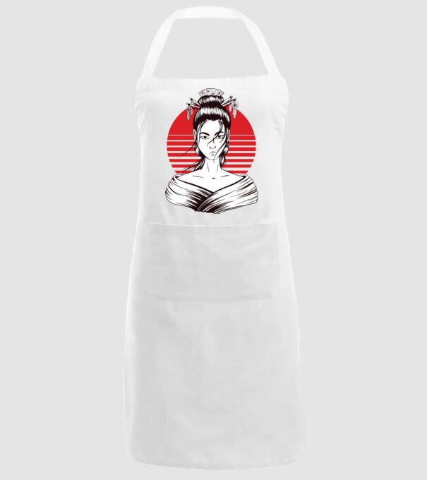 Geisha japoneză model alb pe tricou