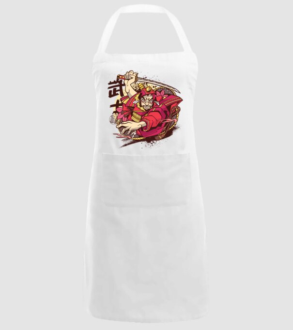 Războinic japonez model alb pe tricou