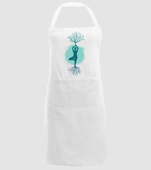 Yoga Natură model alb pe tricou
