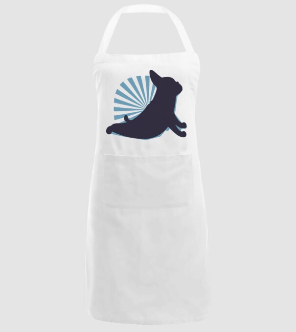 Mops Yoga model alb pe tricou