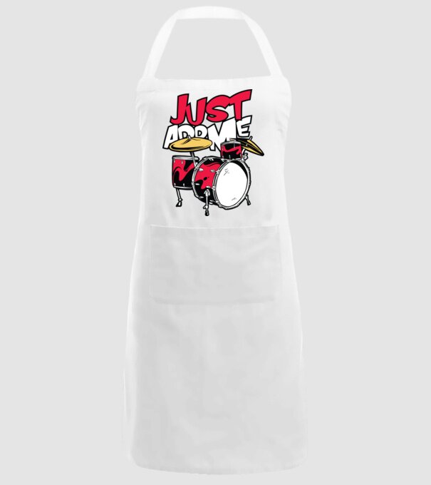 Just add me Drums model alb pe tricou