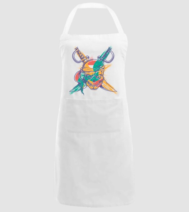 Craniu de pirat model alb pe tricou