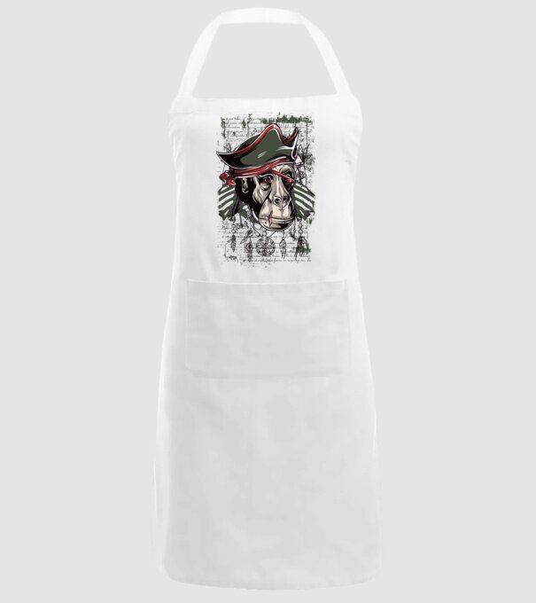 Maimuță Pirat model alb pe tricou